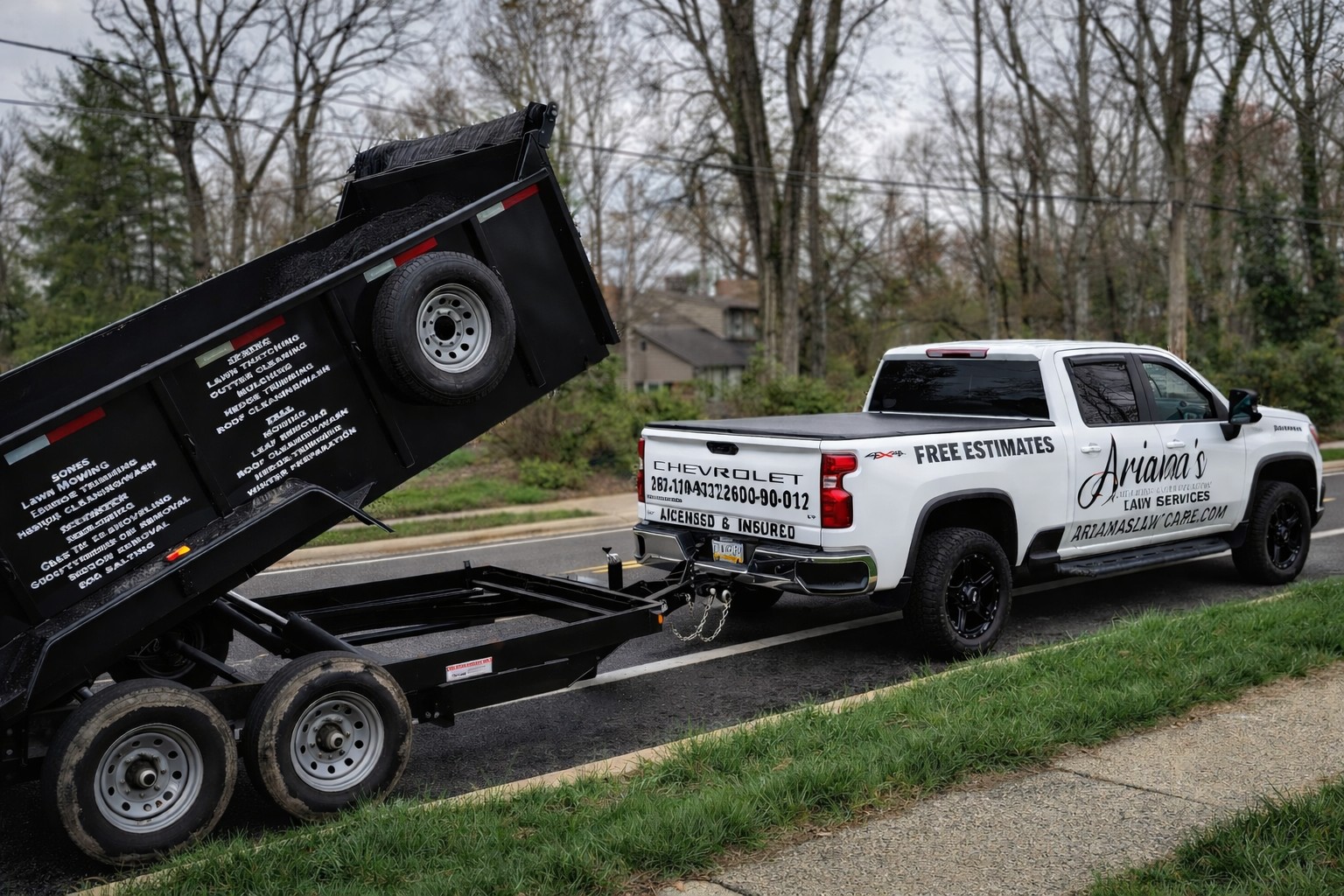 Ariana's Lawn Care truck