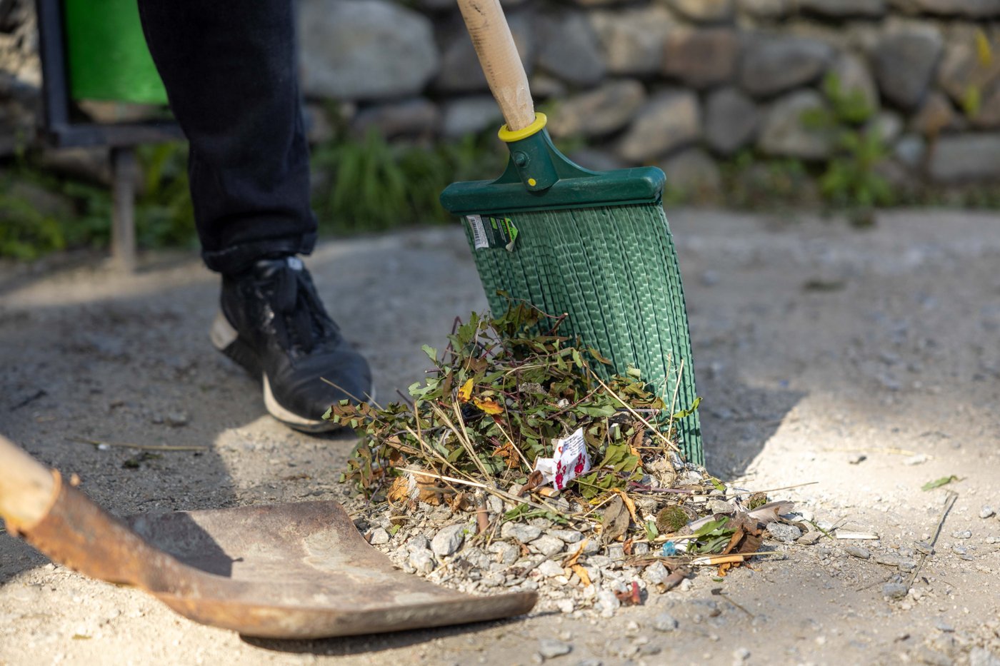 Outdoor cleanup — seasonal stock photo